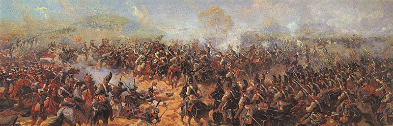 Early war panoramic painting of the battle of Borondino.
