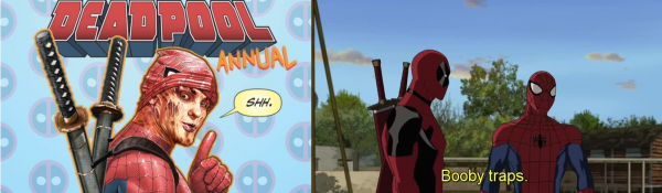 Deadpool Annual #2 (left) Ultimate Spider-Man S2 Ep16 "Ultimate Deadpool"